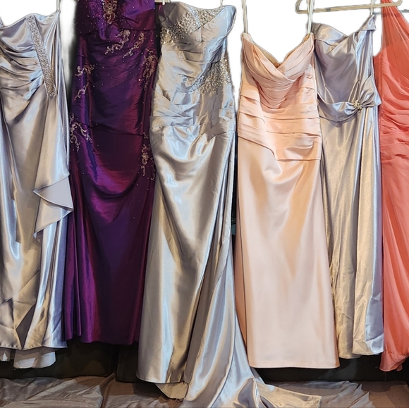 Adrianna Papell Silver One Shoulder Dress - Picture 7 of 7